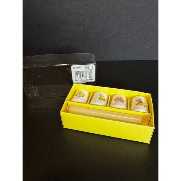 Vintage Target Mini Easter Taper Candles W/ Ceramic Holders Featuring Bunnies & - Picture 2 of 13
